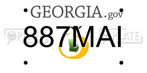 887MAI Georgia License Plate