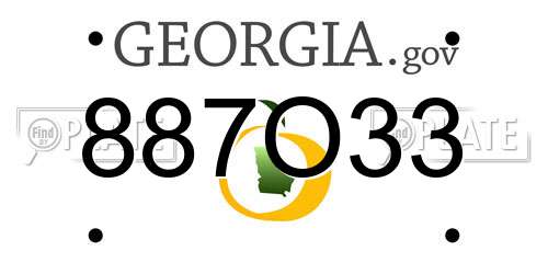 887O33 Georgia License Plate