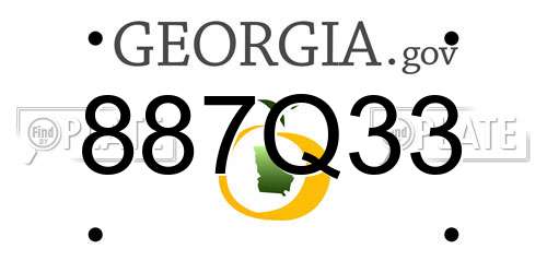 887Q33 Georgia License Plate