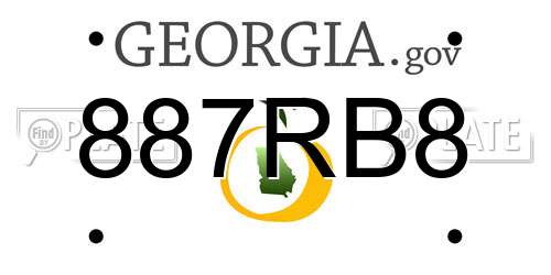 887RB8 Georgia License Plate