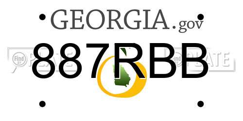 887RBB Georgia License Plate