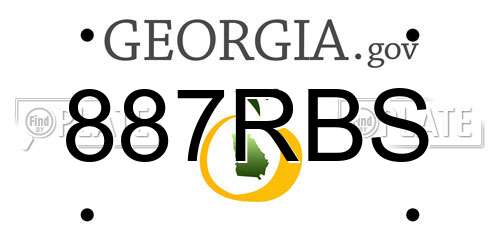 887RBS Georgia License Plate