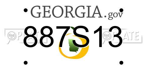 887S13 Georgia License Plate