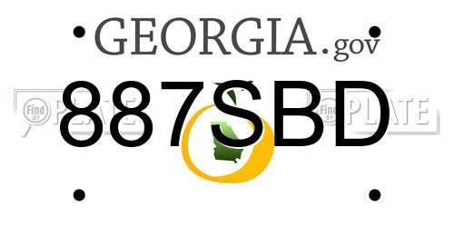887SBD Georgia License Plate