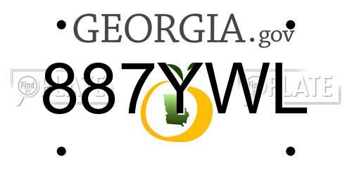 887YWL Georgia License Plate