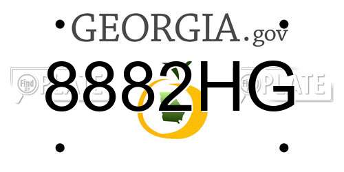 8882HG Georgia License Plate