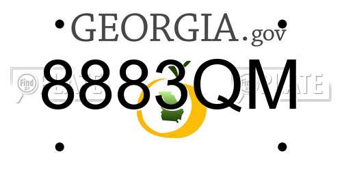 8883QM Georgia License Plate