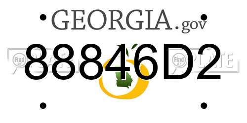 88846D2 Georgia License Plate