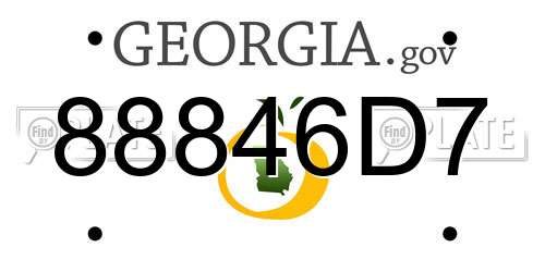 88846D7 Georgia License Plate