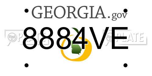 8884VE Georgia License Plate