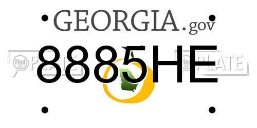 8885HE Georgia License Plate