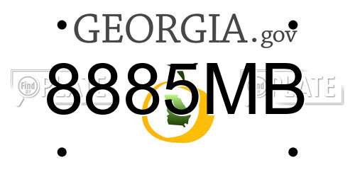8885MB Georgia License Plate