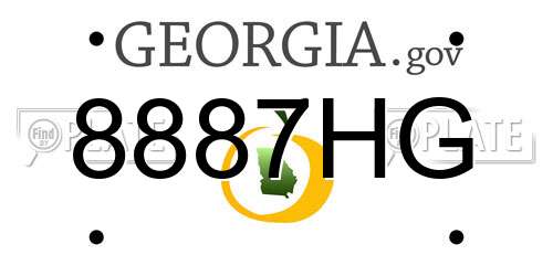 8887HG Georgia License Plate
