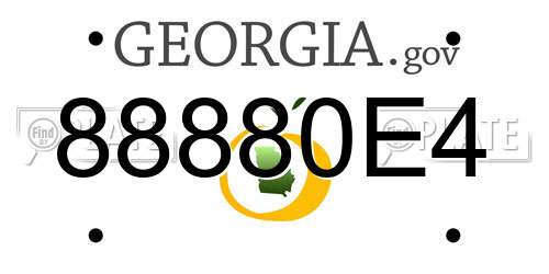88880E4 Georgia License Plate