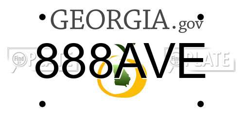 888AVE Georgia License Plate