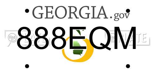888EQM Georgia License Plate