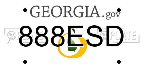 888ESD Georgia License Plate
