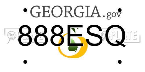 888ESQ Georgia License Plate