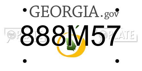 888M57 Georgia License Plate