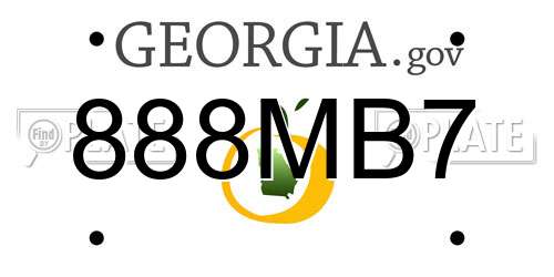 888MB7 Georgia License Plate