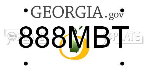 888MBT Georgia License Plate