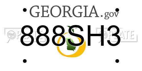 888SH3 Georgia License Plate