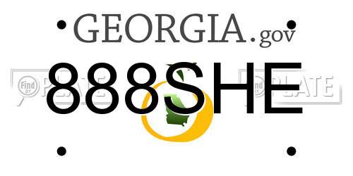 888SHE Georgia License Plate