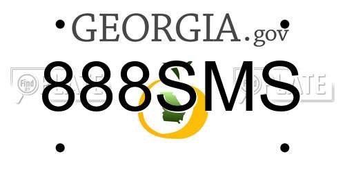 888SMS Georgia License Plate