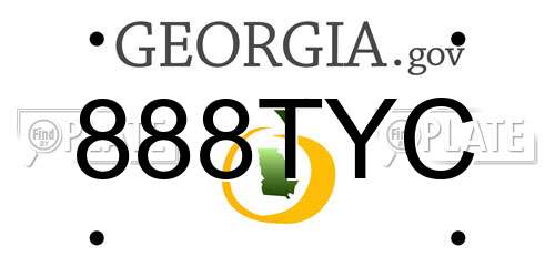 888TYC Georgia License Plate