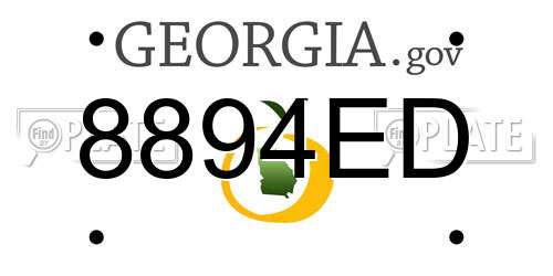 8894ED Georgia License Plate