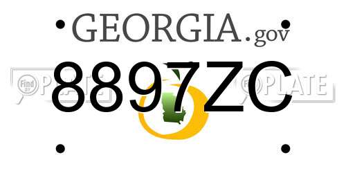 8897ZC Georgia License Plate