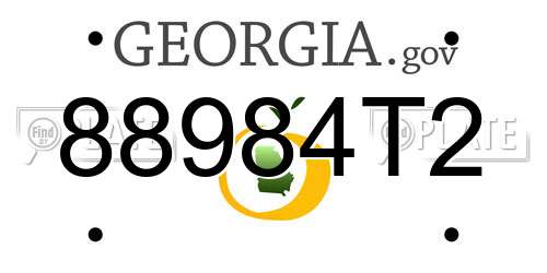 88984T2 Georgia License Plate