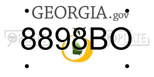 8898BO Georgia License Plate
