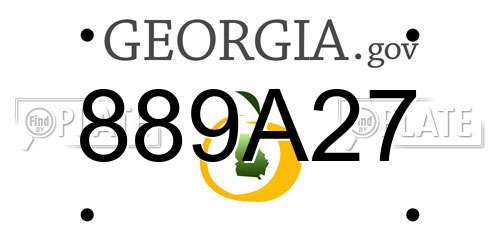 889A27 Georgia License Plate