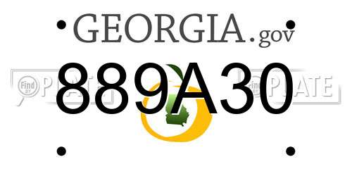 889A30 Georgia License Plate
