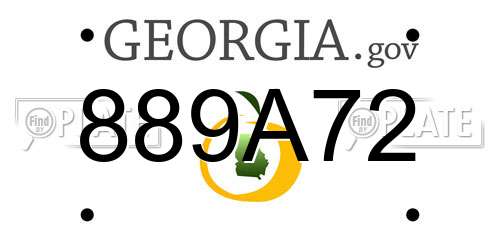889A72 Georgia License Plate