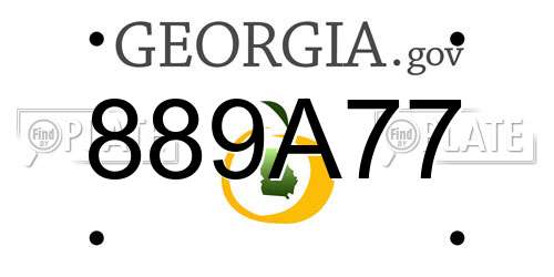 889A77 Georgia License Plate