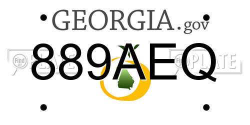 889AEQ Georgia License Plate