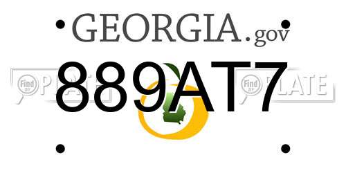 889AT7 Georgia License Plate