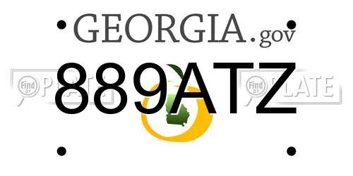 889ATZ Georgia License Plate