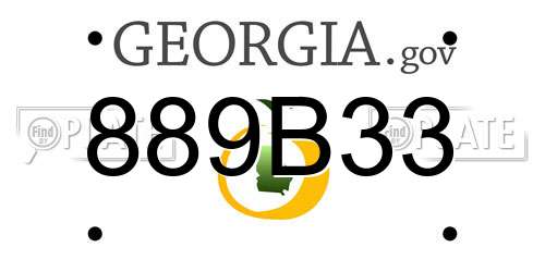 889B33 Georgia License Plate