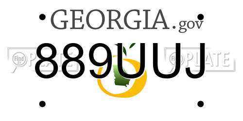 889UUJ Georgia License Plate
