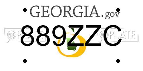 889ZZC Georgia License Plate