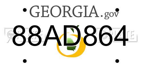 88AD864 Georgia License Plate