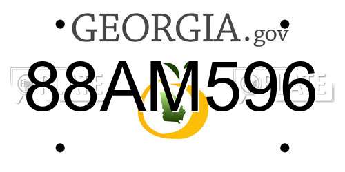 88AM596 Georgia License Plate