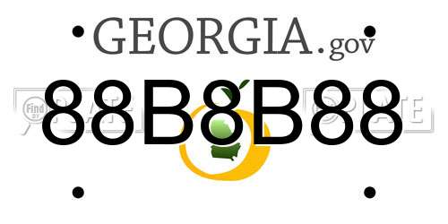 88B8B88 Georgia License Plate