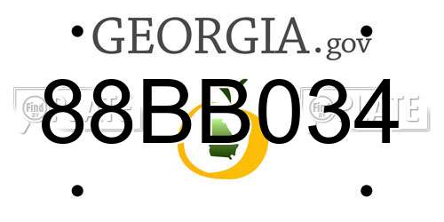 88BB034 Georgia License Plate