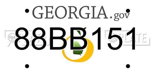 88BB151 Georgia License Plate