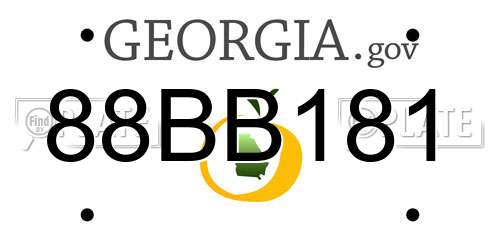 88BB181 Georgia License Plate