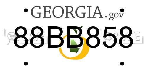 88BB858 Georgia License Plate